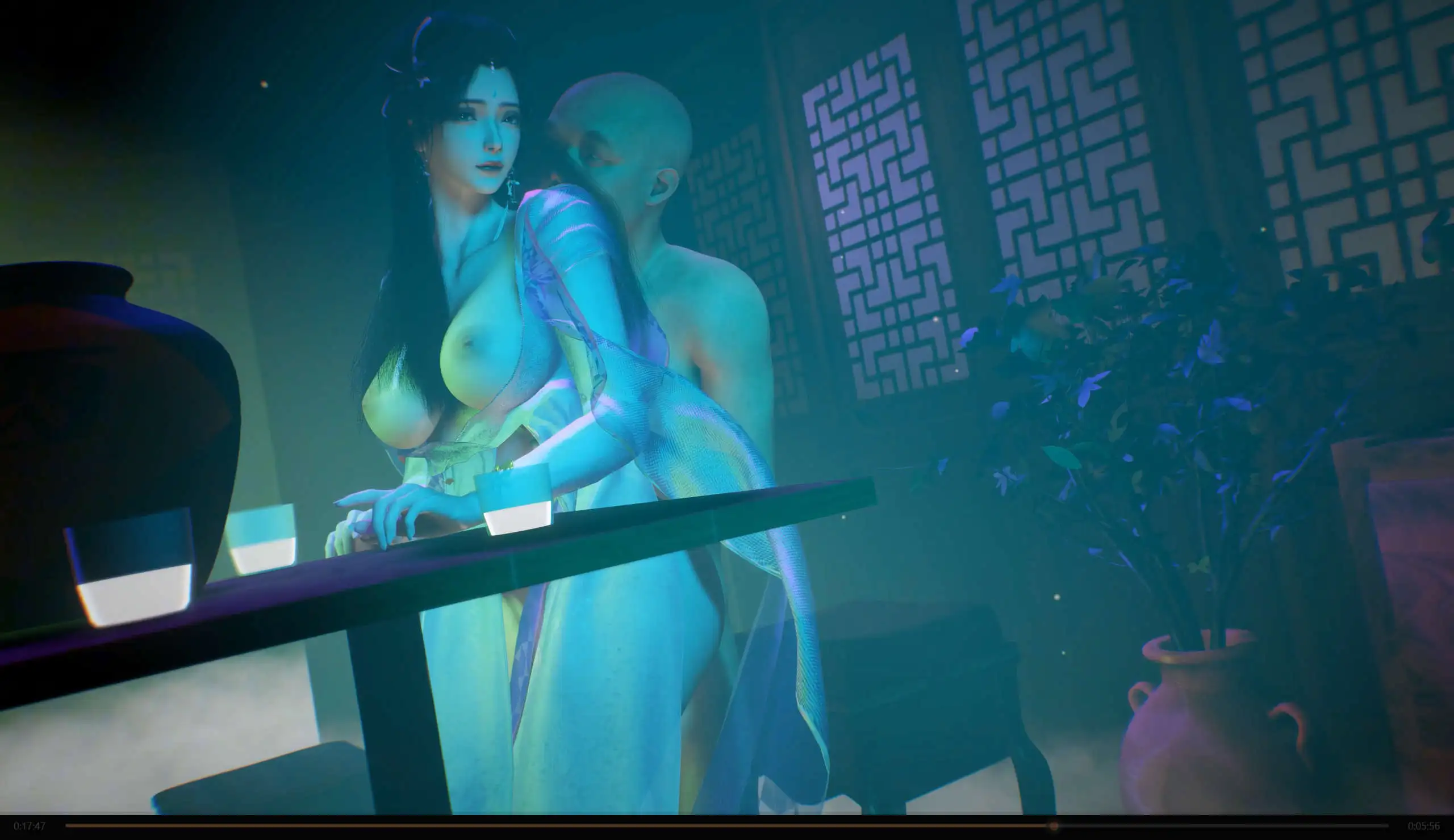 图片[5]-【3D/动态/VAM】清漪古风酒吧NTR 极品长腿女友被猥琐老头侵犯中出【3.8G】