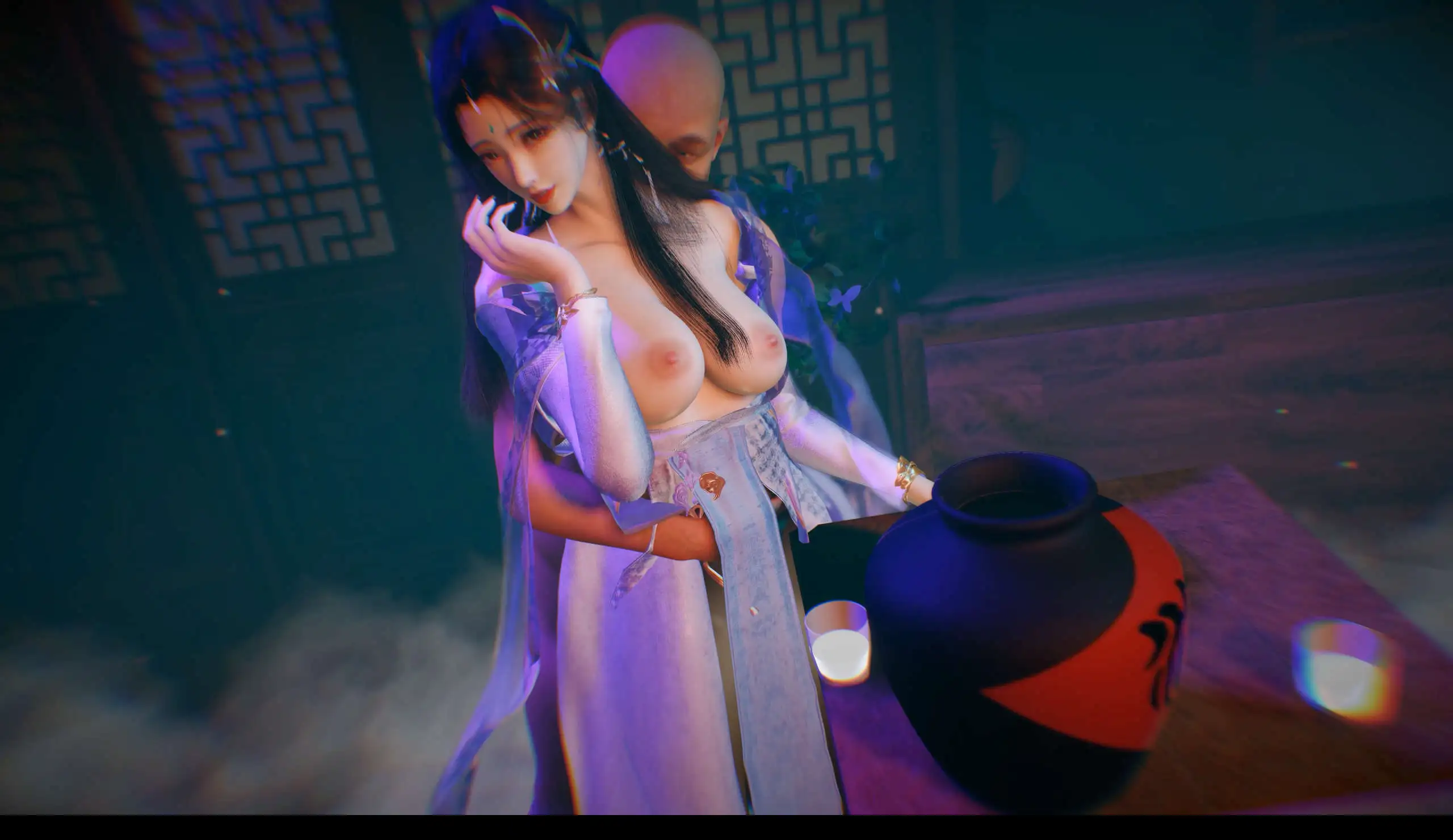 图片[6]-【3D/动态/VAM】清漪古风酒吧NTR 极品长腿女友被猥琐老头侵犯中出【3.8G】